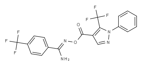 O1-{[1-phenyl-5-(trifluoromethyl)-1H-pyrazol-4-yl]carbonyl}-4-(trifluoromethyl)benzene-1-carbohydroximamide Structure