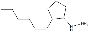 1-(2-hexylcyclopentyl)hydrazine Structure
