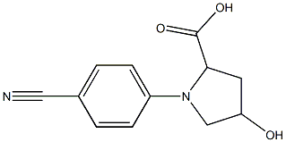 1-(4-cyanophenyl)-4-hydroxypyrrolidine-2-carboxylic acid Struktur
