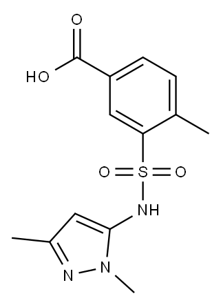 3-[(1,3-dimethyl-1H-pyrazol-5-yl)sulfamoyl]-4-methylbenzoic acid