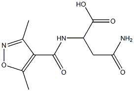 3-carbamoyl-2-[(3,5-dimethyl-1,2-oxazol-4-yl)formamido]propanoic acid Struktur
