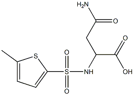 3-carbamoyl-2-[(5-methylthiophene-2-)sulfonamido]propanoic acid 结构式
