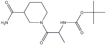 tert-butyl 2-[3-(aminocarbonyl)piperidin-1-yl]-1-methyl-2-oxoethylcarbamate Structure