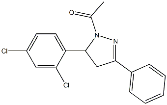 1-acetyl-5-(2,4-dichlorophenyl)-3-phenyl-4,5-dihydro-1H-pyrazole 结构式