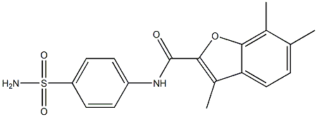 N-[4-(aminosulfonyl)phenyl]-3,6,7-trimethyl-1-benzofuran-2-carboxamide