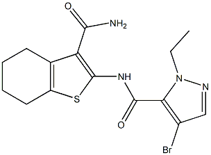 N-[3-(aminocarbonyl)-4,5,6,7-tetrahydro-1-benzothien-2-yl]-4-bromo-1-ethyl-1H-pyrazole-5-carboxamide
