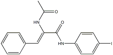 (Z)-2-(acetylamino)-N-(4-iodophenyl)-3-phenyl-2-propenamide Structure