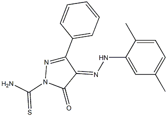 4-[(E)-2-(2,5-dimethylphenyl)hydrazono]-5-oxo-3-phenyl-4,5-dihydro-1H-pyrazole-1-carbothioamide