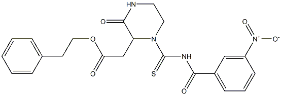 phenethyl 2-(1-{[(3-nitrobenzoyl)amino]carbothioyl}-3-oxo-2-piperazinyl)acetate