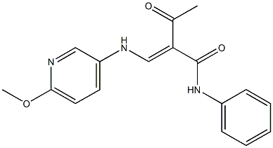 (E)-2-acetyl-3-[(6-methoxy-3-pyridinyl)amino]-N-phenyl-2-propenamide Structure