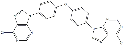 9,9'-[オキシビス(4,1-フェニレン)]ビス(6-クロロ-9H-プリン) 化学構造式