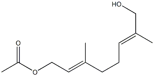 (2E,6E)-3,7-ジメチル-2,6-オクタジエン-1,8-ジオール1-アセタート 化学構造式