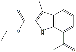 7-アセチル-3-メチル-1H-インドール-2-カルボン酸エチル 化学構造式