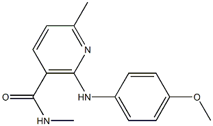 2-(p-アニシジノ)-N,6-ジメチルニコチンアミド 化学構造式