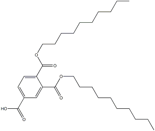 1,2,4-ベンゼントリカルボン酸水素1,2-ジデシル 化学構造式