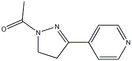 1-アセチル-3-(4-ピリジル)-4,5-ジヒドロ-1H-ピラゾール 化学構造式