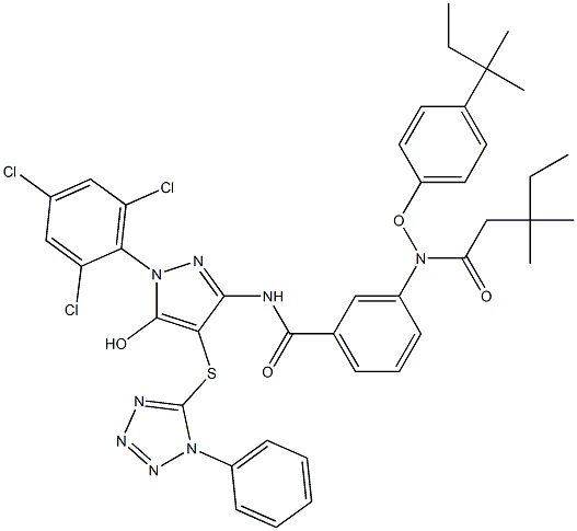 1-(2,4,6-Trichlorophenyl)-3-[3-(2,4-di-tert-pentylphenoxyacetylamino)benzoylamino]-4-(1-phenyl-1H-tetrazol-5-ylthio)-1H-pyrazol-5-ol