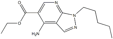 1-ペンチル-4-アミノ-1H-ピラゾロ[3,4-b]ピリジン-5-カルボン酸エチル 化学構造式