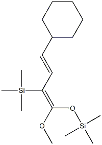 (1E,3E)-1-メトキシ-1-トリメチルシロキシ-2-トリメチルシリル-4-シクロヘキシル-1,3-ブタジエン 化学構造式