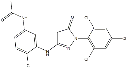 3-(5-アセチルアミノ-2-クロロアニリノ)-1-(2,4,6-トリクロロフェニル)-2-ピラゾリン-5-オン 化学構造式