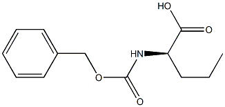 (2R)-2-(ベンジルオキシカルボニルアミノ)ペンタン酸 化学構造式