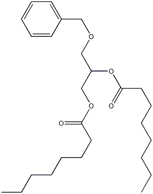 [S,(+)]-3-O-ベンジル-1-O,2-O-ジオクタノイル-L-グリセロール 化学構造式