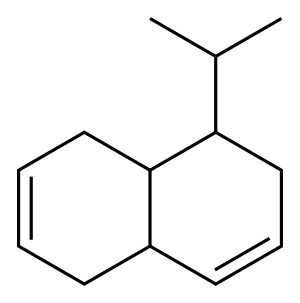 1,4,4a,5,6,8a-ヘキサヒドロ-5-イソプロピルナフタレン 化学構造式