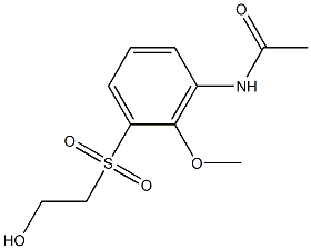 3-(アセチルアミノ)-2-メトキシフェニル2-ヒドロキシエチルスルホン 化学構造式