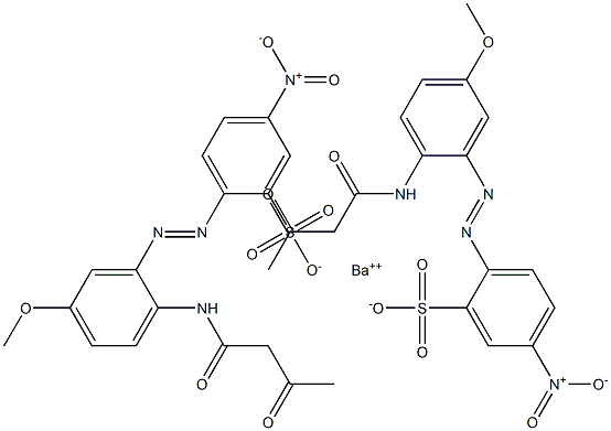 Bis[2-[2-(1,3-dioxobutylamino)-5-methoxyphenylazo]-5-nitrobenzenesulfonic acid]barium salt