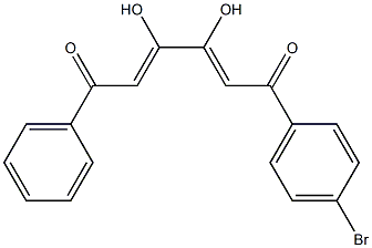 (2Z,4Z)-1-フェニル-3,4-ジヒドロキシ-6-(4-ブロモフェニル)-2,4-ヘキサジエン-1,6-ジオン 化学構造式