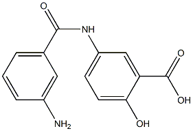 5-(m-アミノベンゾイルアミノ)サリチル酸 化学構造式