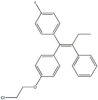 (E)-1-[4-(2-クロロエトキシ)フェニル]-1-(4-ヨードフェニル)-2-フェニル-1-ブテン 化学構造式