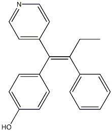 (E)-2-フェニル-1-(4-ヒドロキシフェニル)-1-(4-ピリジニル)-1-ブテン 化学構造式