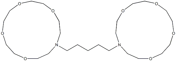 13,13'-ペンタメチレンビス(1,4,7,10-テトラオキサ-13-アザシクロペンタデカン) 化学構造式