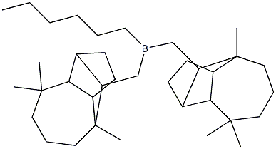 Hexylbis(3,3,7-trimethyltricyclo[5.4.0.02,9]undecan-8-ylmethyl)borane Structure