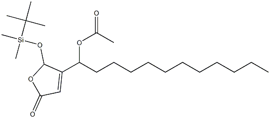 Acetic acid 1-[[2,5-dihydro-5-oxo-2-(tert-butyldimethylsiloxy)furan]-3-yl]dodecyl ester Structure