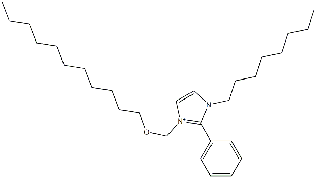 1-オクチル-2-フェニル-3-[(ウンデシルオキシ)メチル]-1H-イミダゾール-3-イウム 化学構造式