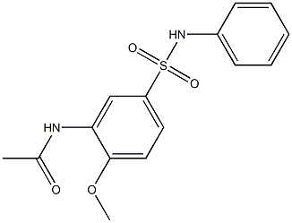 3-アセチルアミノ-4-メトキシベンゼンスルホンアニリド 化学構造式