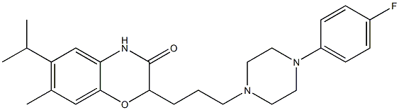 2-[3-[4-(4-フルオロフェニル)ピペラジン-1-イル]プロピル]-6-イソプロピル-7-メチル-2H-1,4-ベンゾオキサジン-3(4H)-オン 化学構造式