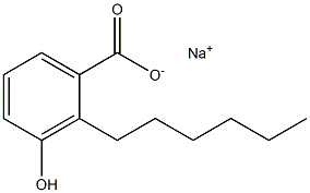 2-Hexyl-3-hydroxybenzoic acid sodium salt Structure