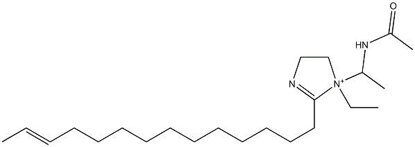 1-[1-(アセチルアミノ)エチル]-1-エチル-2-(12-テトラデセニル)-2-イミダゾリン-1-イウム 化学構造式