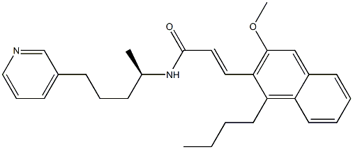 (E)-3-(1-Butyl-3-methoxynaphthalen-2-yl)-N-[(R)-1-methyl-4-(3-pyridinyl)butyl]acrylamide