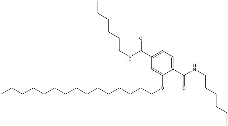 2-(ペンタデシルオキシ)-N,N'-ジヘキシルテレフタルアミド 化学構造式