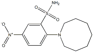 2-[(オクタヒドロアゾシン)-1-イル]-5-ニトロベンゼンスルホンアミド 化学構造式