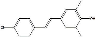 4-[(E)-2-(4-クロロフェニル)エテニル]-2,6-ジメチルフェノール 化学構造式
