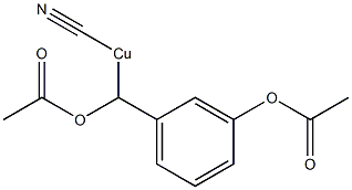[アセチルオキシ(3-アセチルオキシフェニル)メチル]シアノ銅(II) 化学構造式