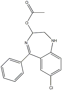 Acetic acid [7-chloro-2,3-dihydro-5-(phenyl)-1H-1,4-benzodiazepin]-3-yl ester 结构式