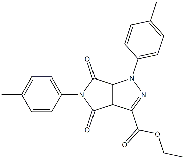 1,3a,4,5,6,6a-ヘキサヒドロ-4,6-ジオキソ-5-(4-メチルフェニル)-1-(4-メチルフェニル)ピロロ[3,4-c]ピラゾール-3-カルボン酸エチル 化学構造式