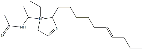 1-[1-(アセチルアミノ)エチル]-2-(6-デセニル)-1-エチル-3-イミダゾリン-1-イウム 化学構造式