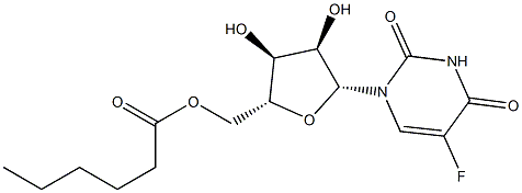 5-フルオロ-5'-O-ヘキサノイルウリジン 化学構造式